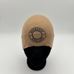 Burberry Cashmere Beanie Circle Logo 54-61 CM Camel